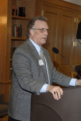 Dean Curtis P. Lawrence making comments at the 2005 Excellence in Advising Award Reception