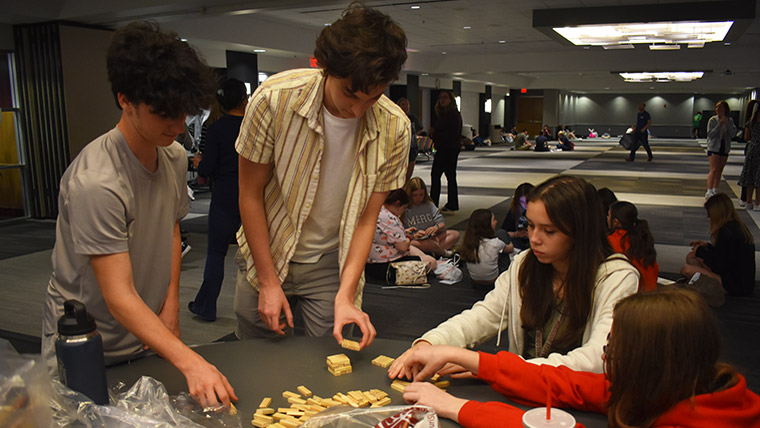 Student working together at World Language Day