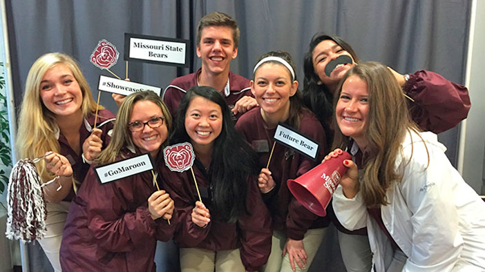 Missouri State students posing for photo at Showcase