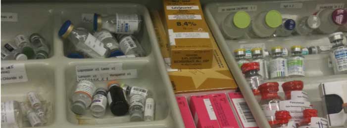 Drawer of anesthesia drugs and resoucres
