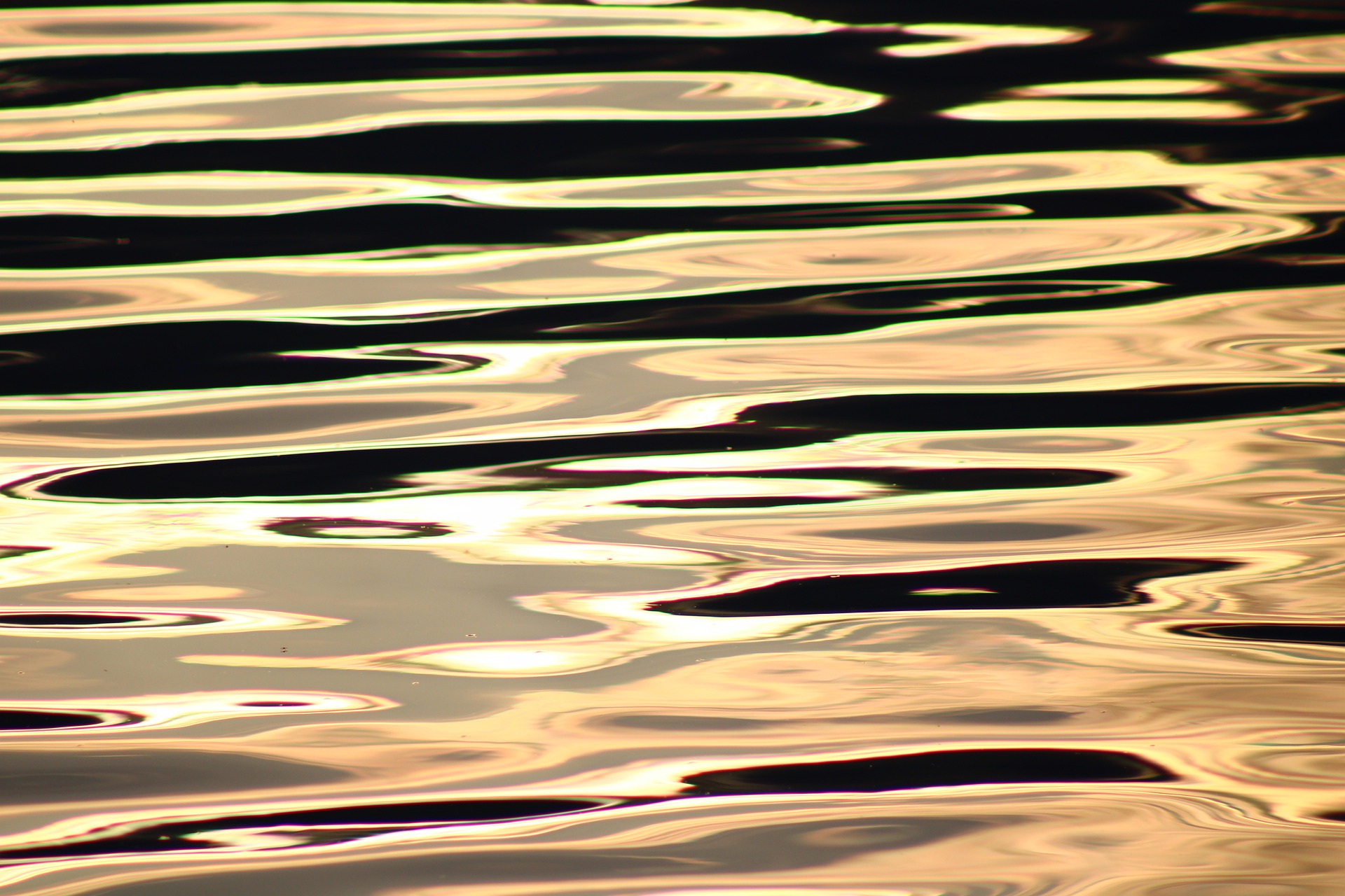 water reflecting like gold