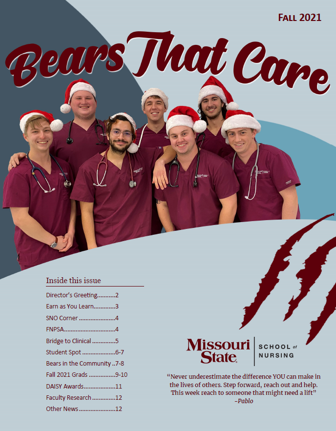 Bears that Care Fall 2021 newsletter with students on cover