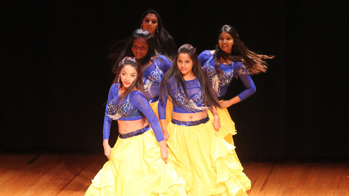 International students perform at the show