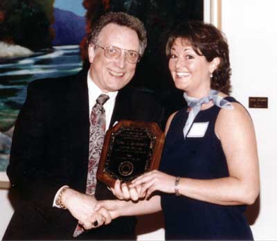 Dean Curtis P. Lawrence with recipient Caron Daugherty