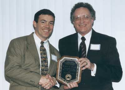 Faculty recipient Randy Dillon with Dean Lawarence