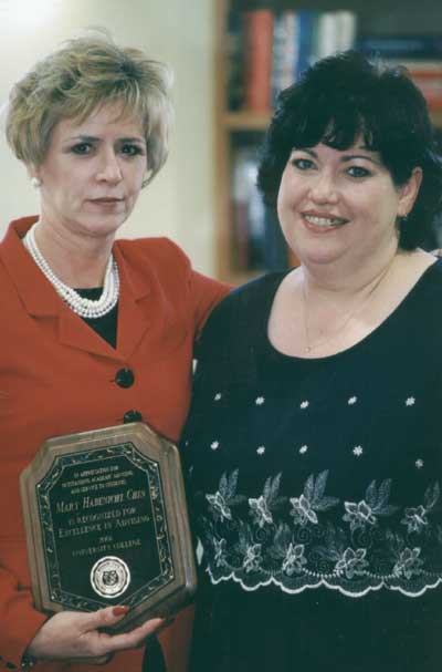 Staff recipient Mary Chin with Kathy Davis