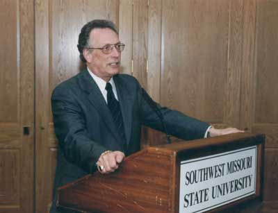 Dean Curtis P. Lawrence making comments at the 2002 Excellence in Advising Award Reception