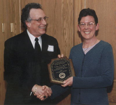 Dean Curtis P. Lawrence with faculty recipient Tamera Jahnke