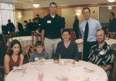 Faculty recipient Tamera Jahnke with family and students