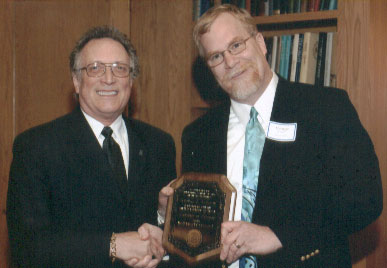 Dean Curtis P. Lawrence with faculty recipient George Connor