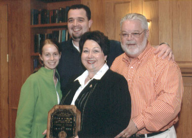 Staff recipient Debbie Goodale with her family