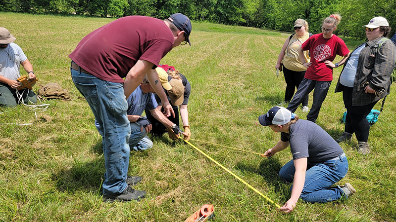 Students work in the field