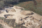 Air photo of Big Eddy excavations