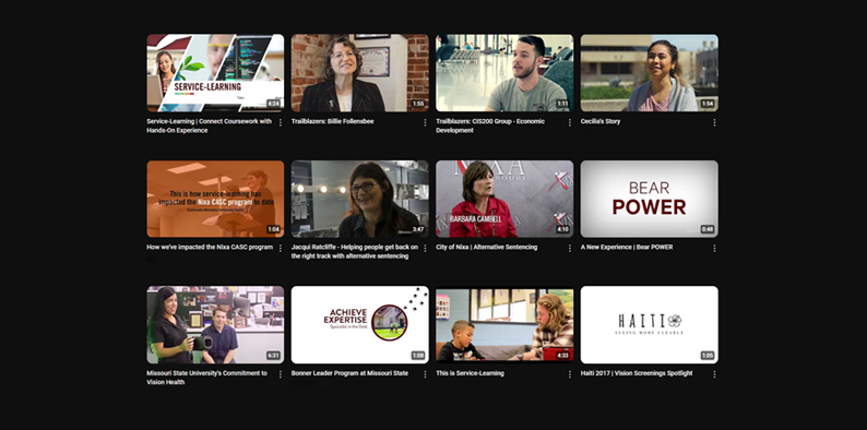 Picture of YouTube video channel thumbnails.