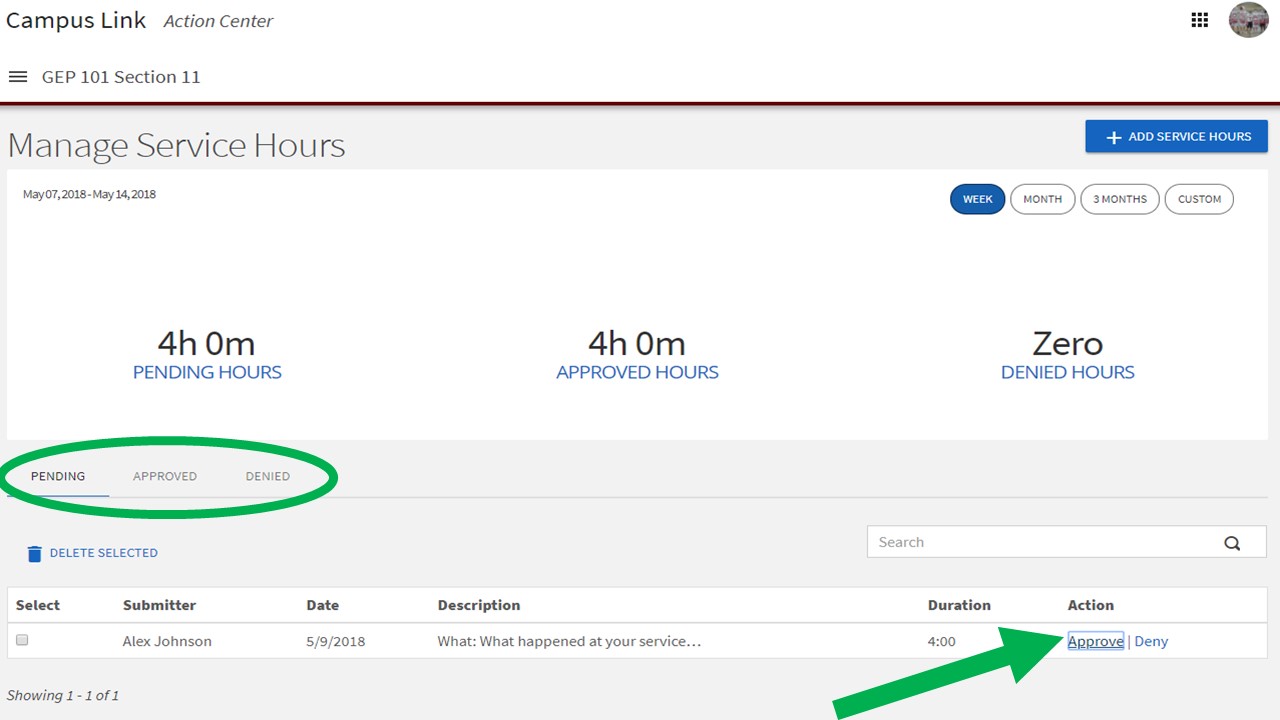 Step 5: By selecting "Approve" in a pending submission, you can view the full submission