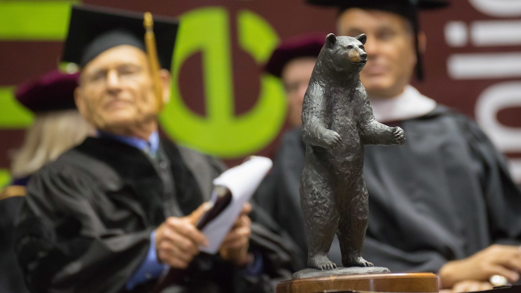 The Bronze Bear Award is a small bear statue that weighs 45 pounds.