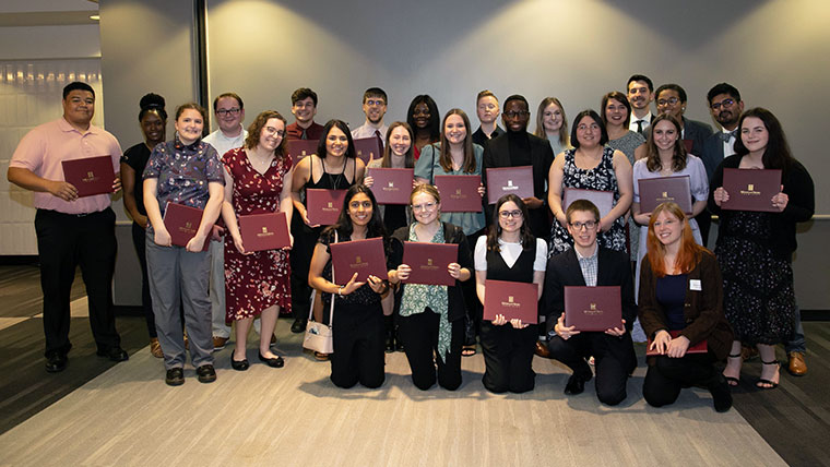 a group of scholarship recipients at MSU 