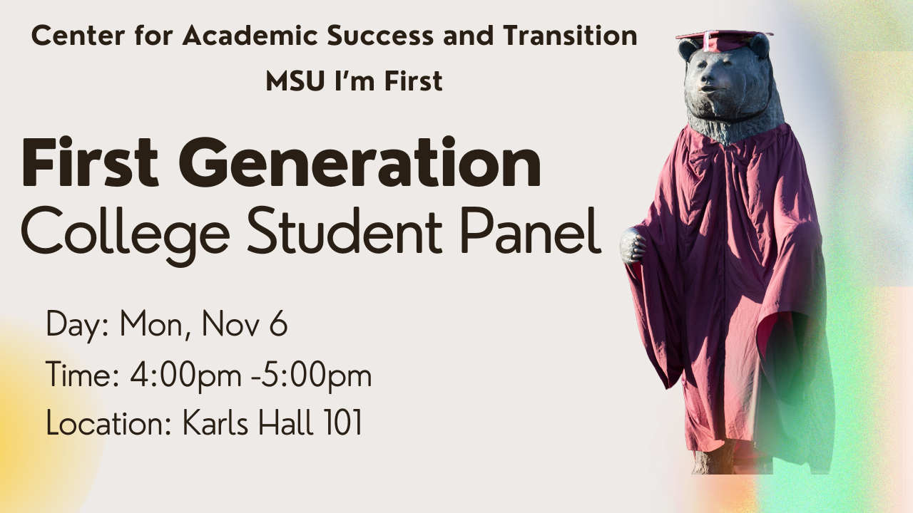 First-Generation Student Panel flyer