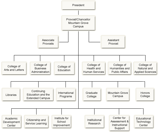Organizational Chart for Provost