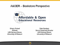 A&OER Bookstore Perspective Available and open educational resources