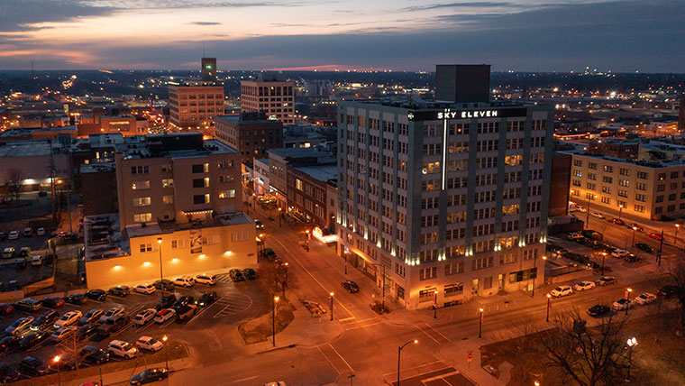 Downtown Springfield Missouri at night