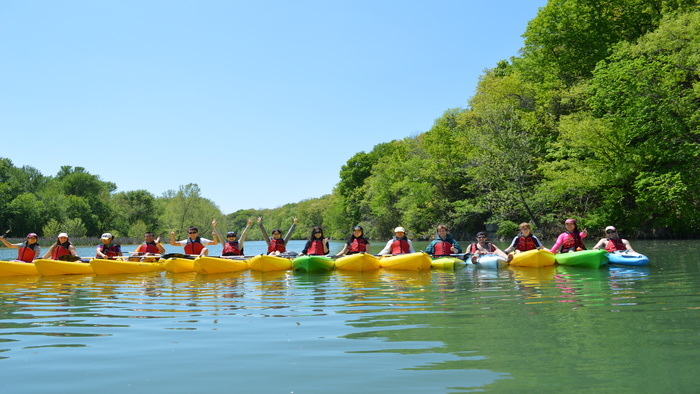 Group of OA participants kayaking