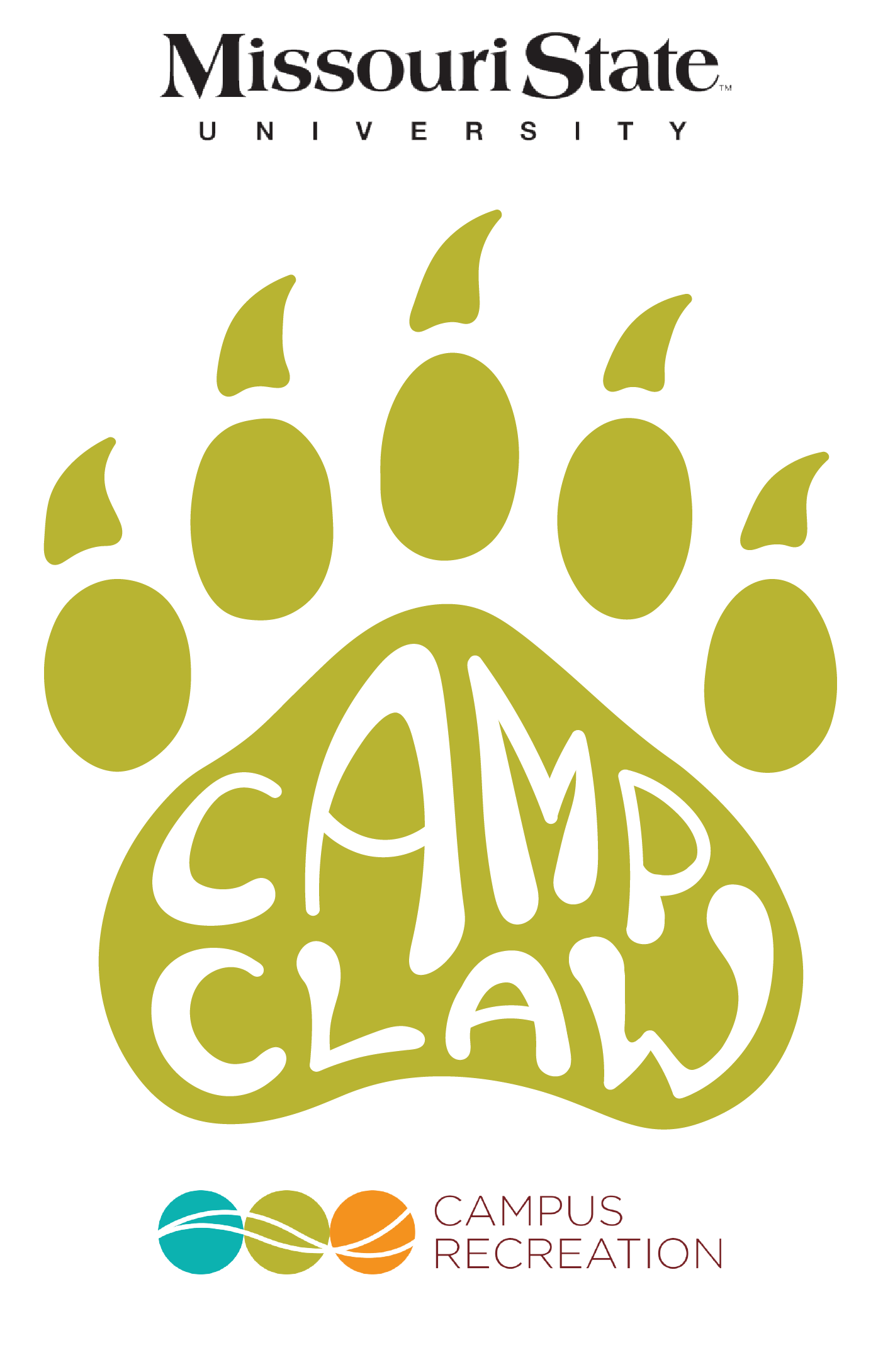 Summer camp logo a green paw print