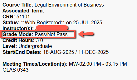 Detailed schedule Pass Not Pass screenshot