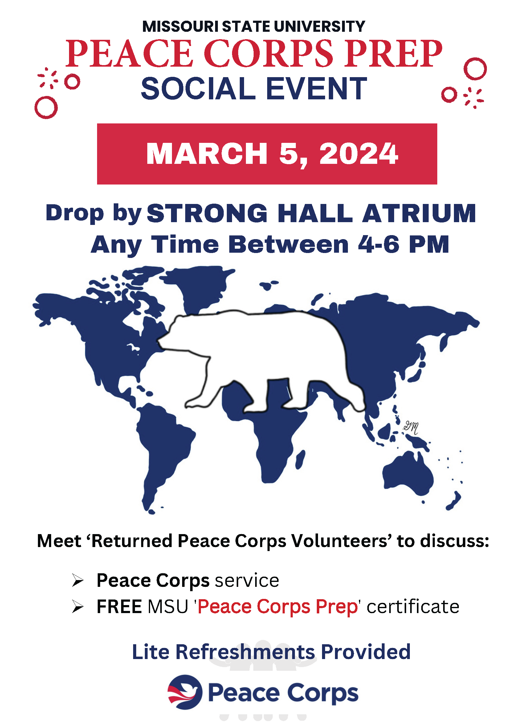 flyer for Peace Corps Prep 3-4-2024 event