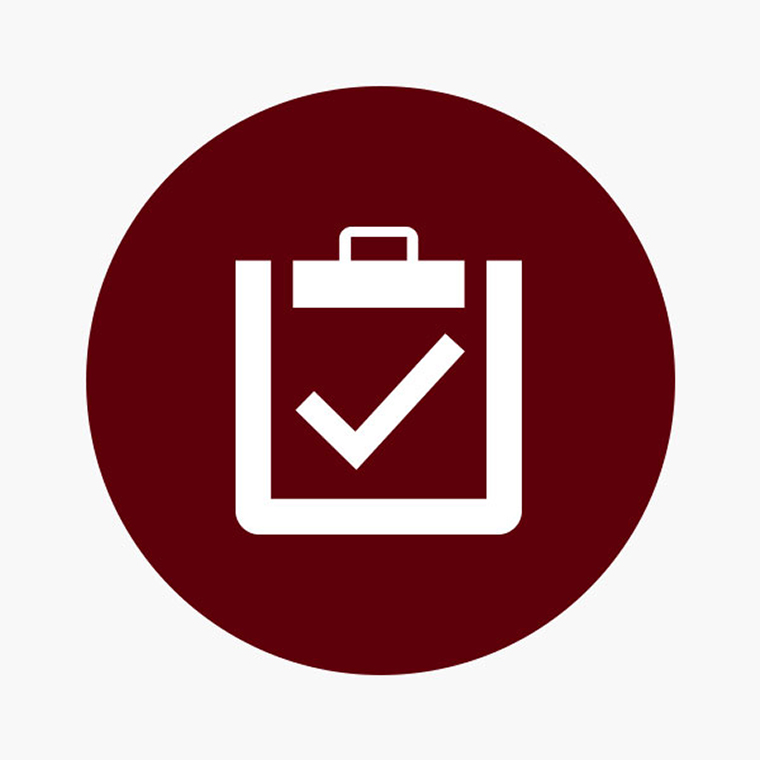 Icon of clipboard with checkmark