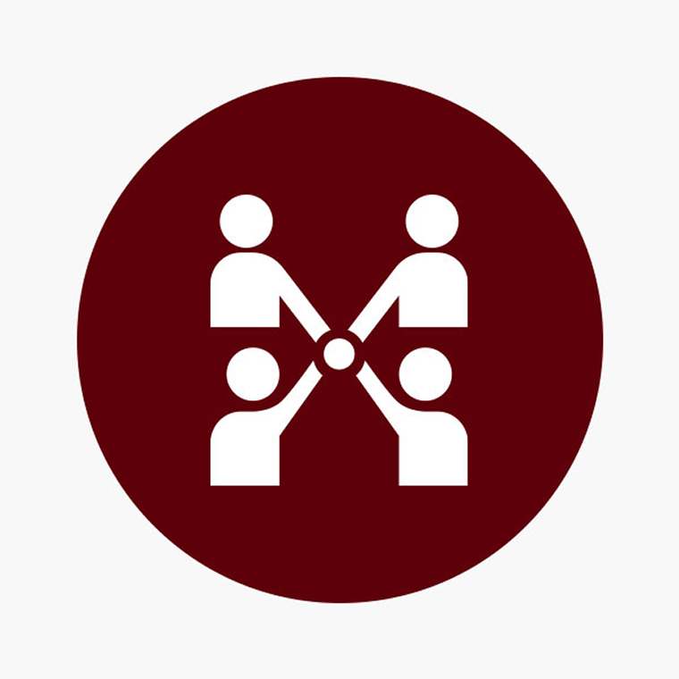 Icon of four people holding hands