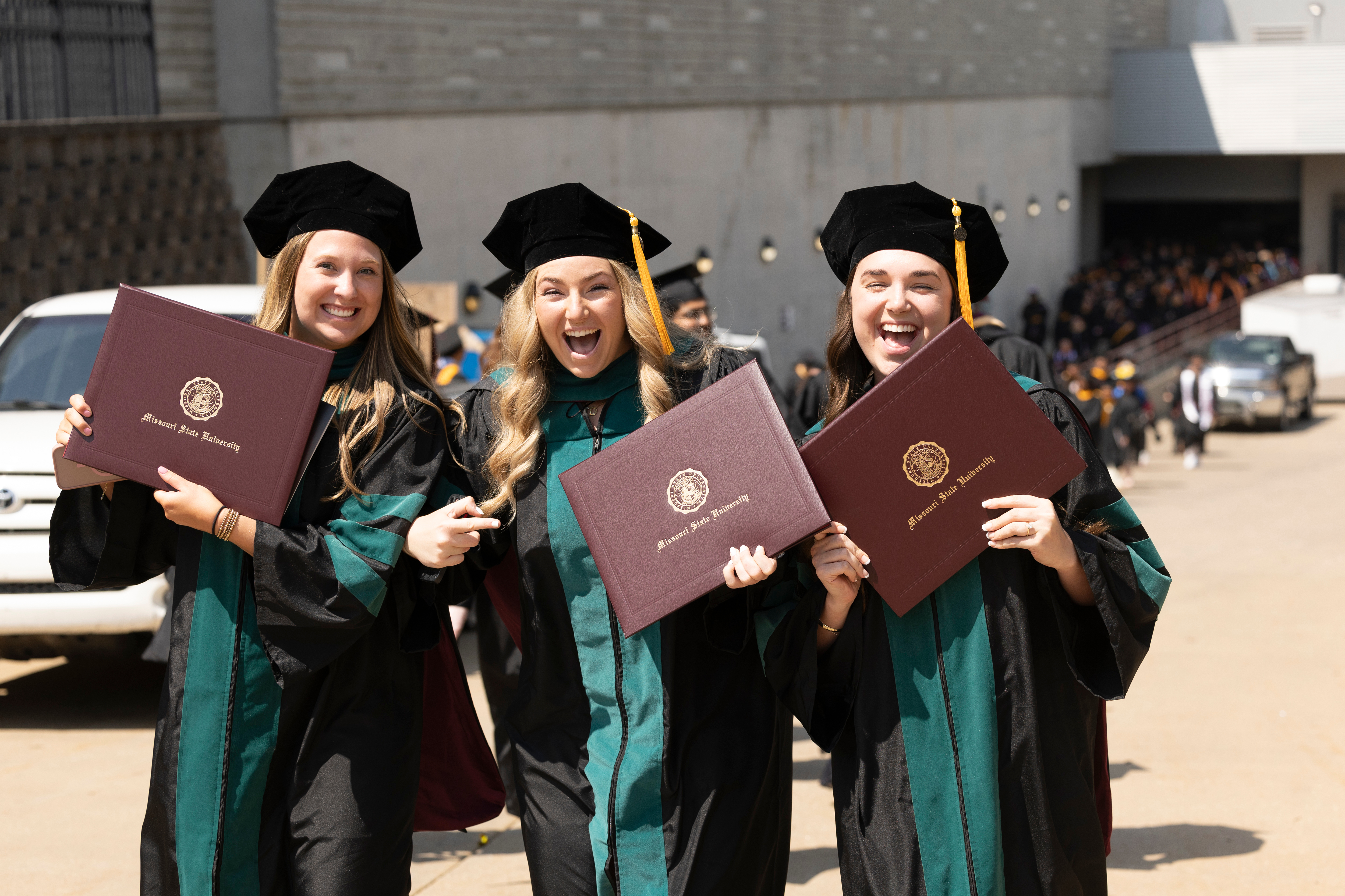 Missouri State student discussing topics in psychology in professional setting