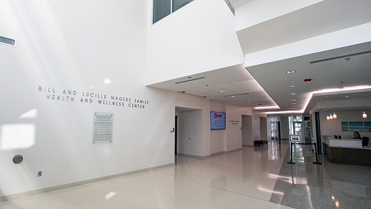 The Bill and Lucille Magers Family Health and Wellness Center lobby. 