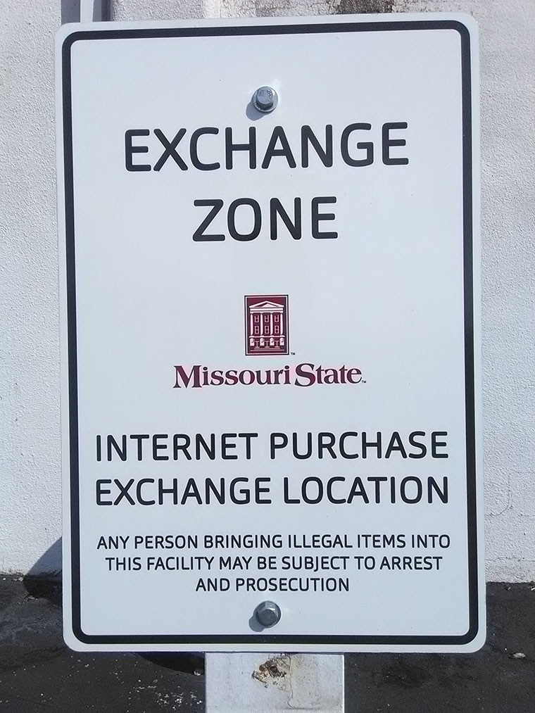 safe exchange zone sign