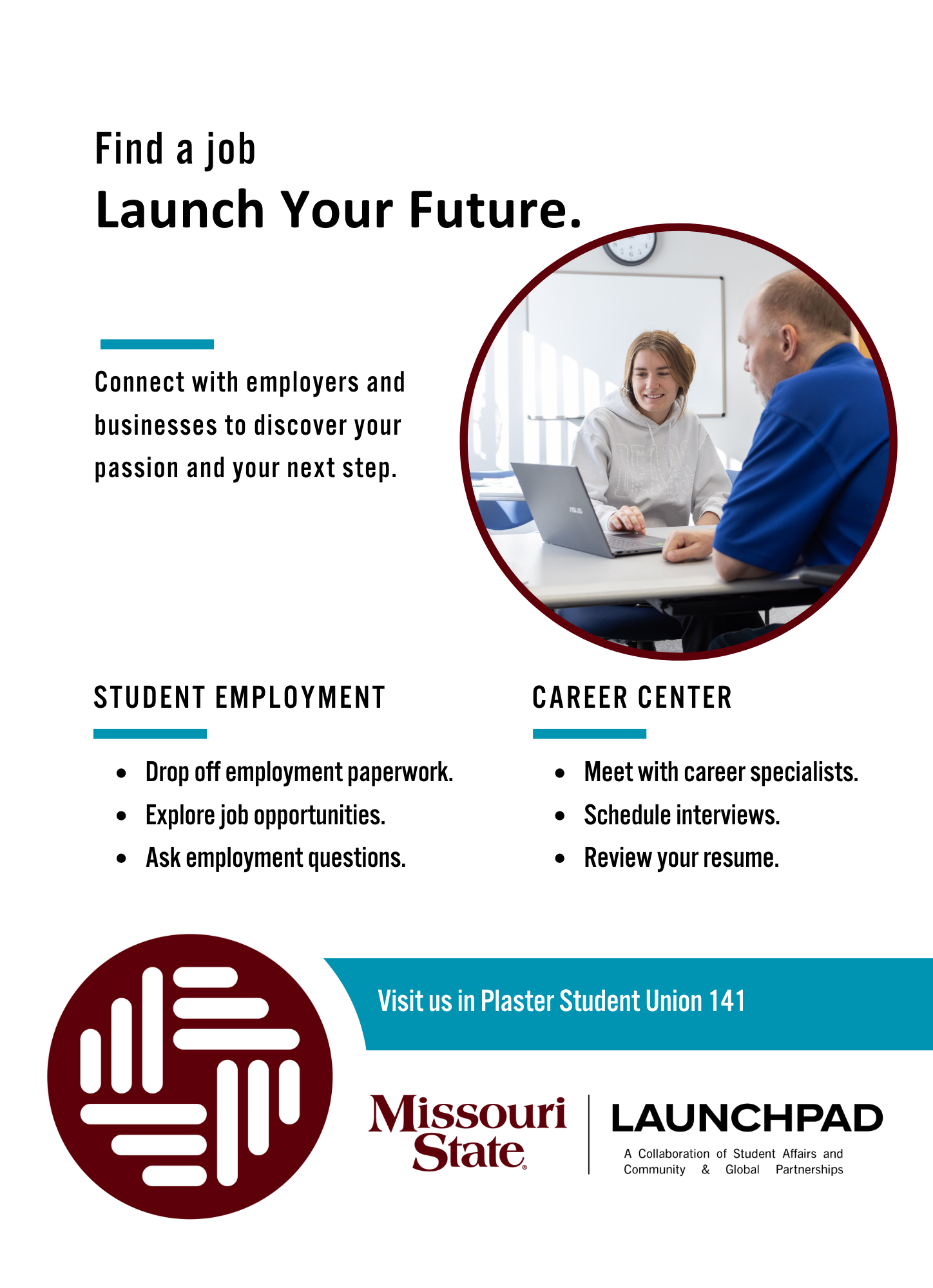 Launch your future at this new collaborative space betweeen student employment and career center
