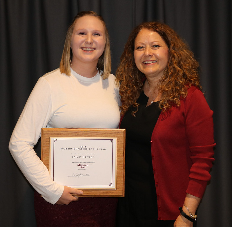 2019 Student Employee of the Year Winner, Bailey Howery With Dee Sisco