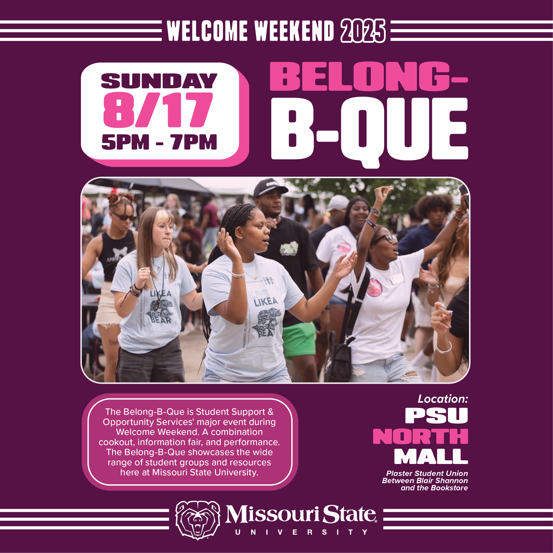 Students dancing outside