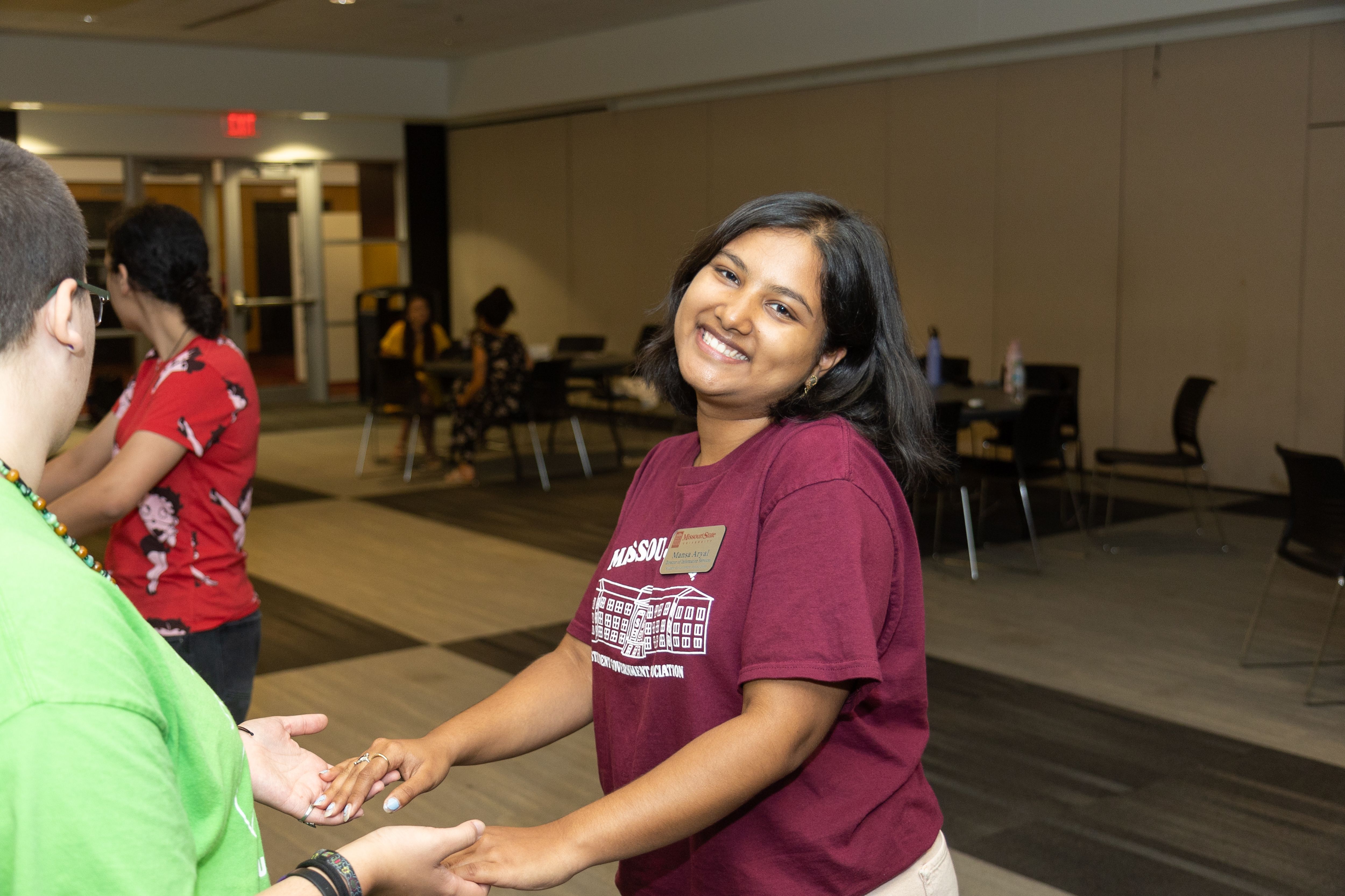 Girl smiling and dancing
