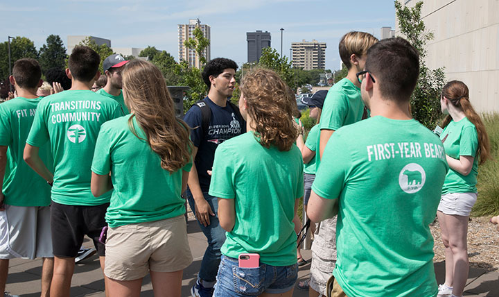 First-year, transfer, honors and other students from various campus communities participate in the Bear Path.