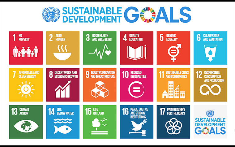 Series of 17 images depicting the sustainable development goals.