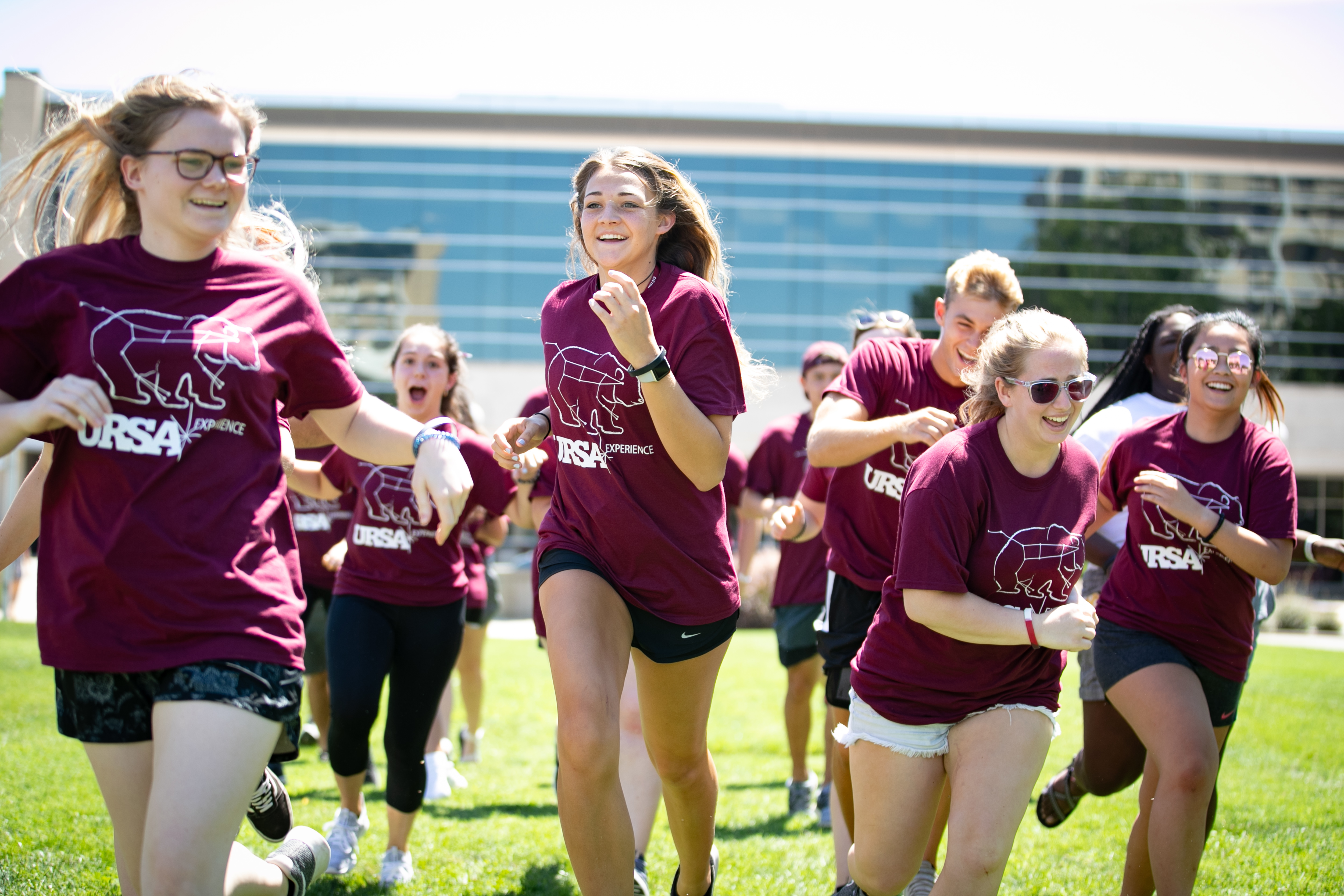 Missouri State students walking to class on a sunny day.