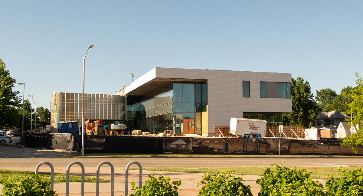 Photo of the exterior of the Clifton M. Smart III University Advancement Center under construction
