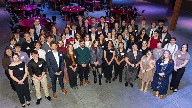 A group photo at Reynold's Scholars reception.