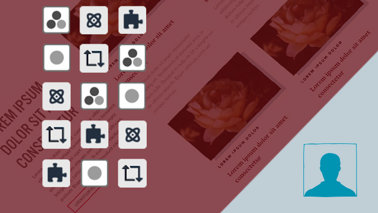 Abstract image depicting elements used in constructing patterns