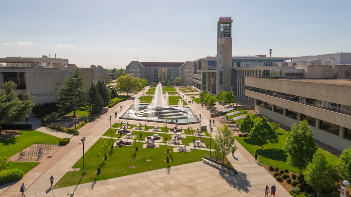 Aerial view of Missouri State Springfield campus