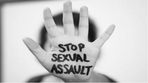 Sexual Assault written on hand