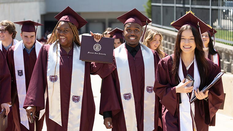 A group of happy #BearGrads just finishing their commencement ceremony.&nbsp;
