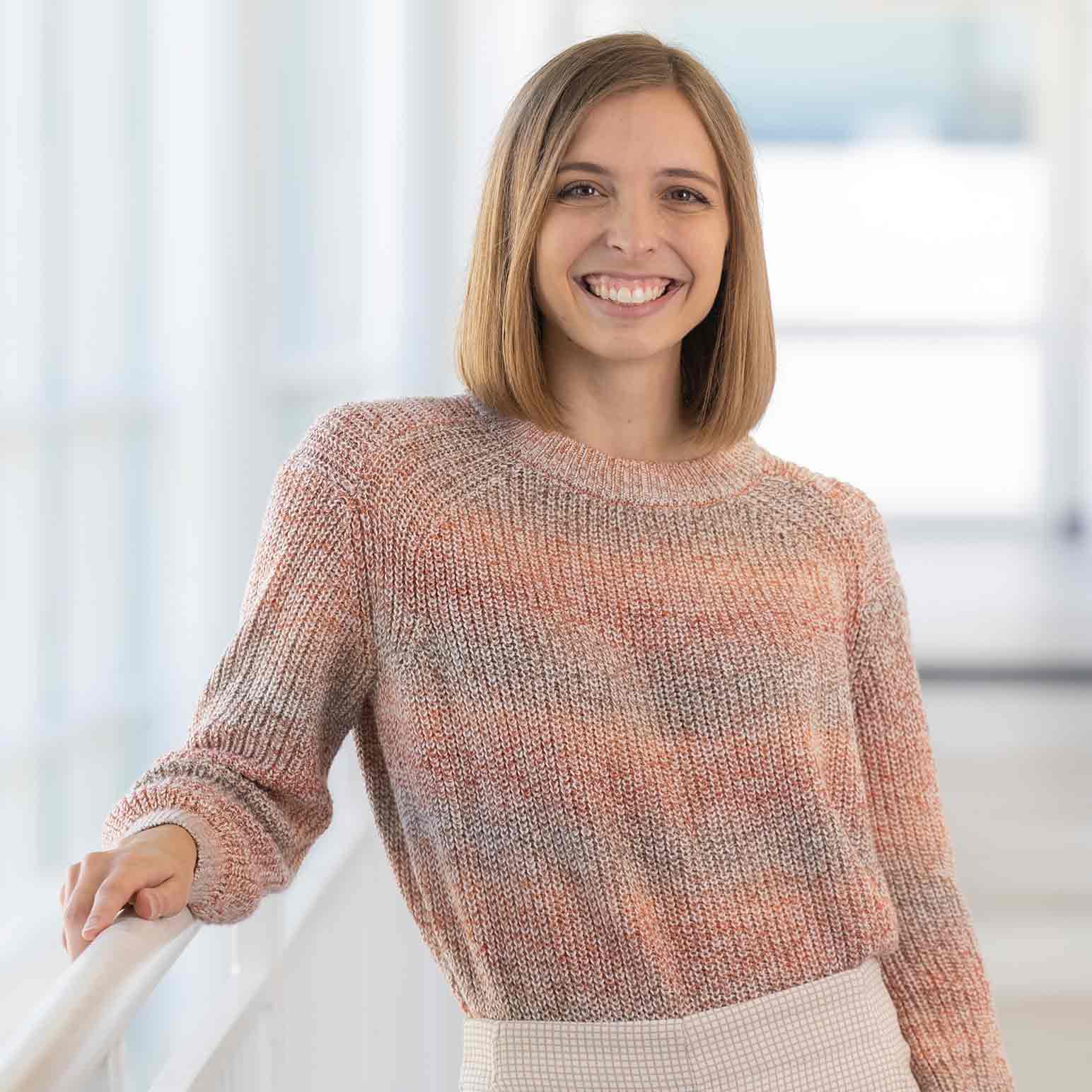 Jaimie Kuchem Jaimie Kuchem, physical therapy student, posing in a hallway.
