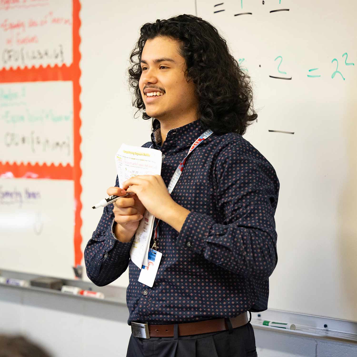 Joseeduardo Granados Rodriguez teaches a math class at a local high school.