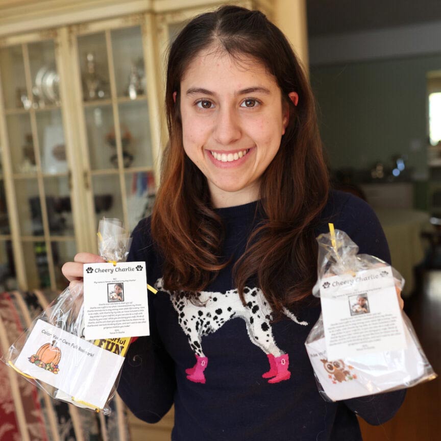 Tamar Adler Tamar Adler, a child life studies student at Missouri State. She's holding up Cheery Charlie craft bags.